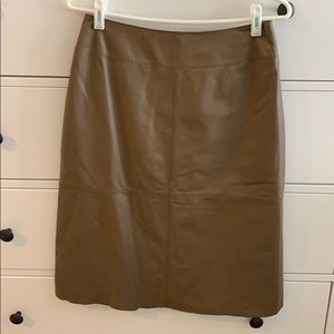 Taupe colored leather skirt